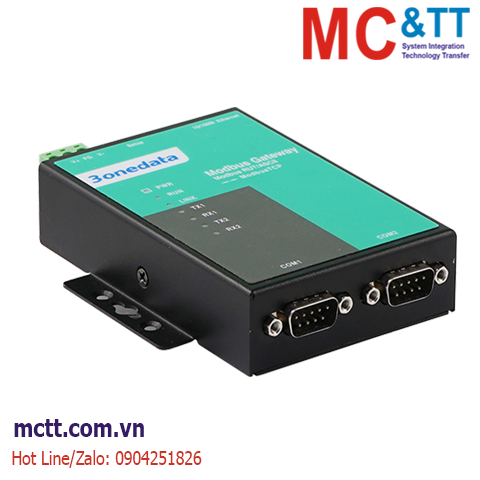 Bộ chuyển đổi Modbus Gateway 2 cổng RS-232/485/422 sang Ethernet 3onedata GW1102-2DI(3IN1)-DB-P(12-48VDC)