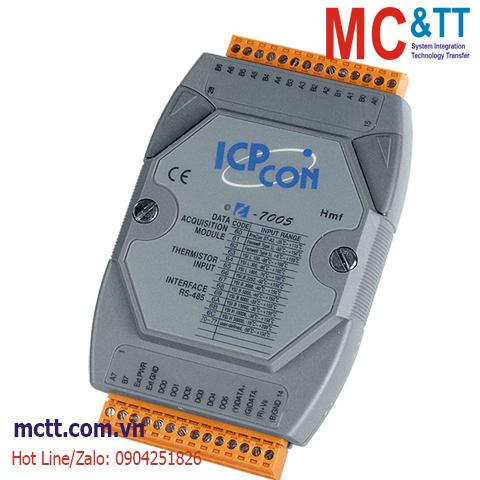 Module RS-485 DCON 8 kênh đầu vào nhiệt Thermistor + 6 kênh đầu ra số DO ICP DAS I-7005-G CR