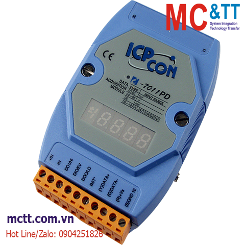 Module RS-485 DCON 1 kênh đầu vào tương tự cặp nhiệt Thermocouple + 2 kênh DO+1 kênh DI ICP DAS I-7011PD CR