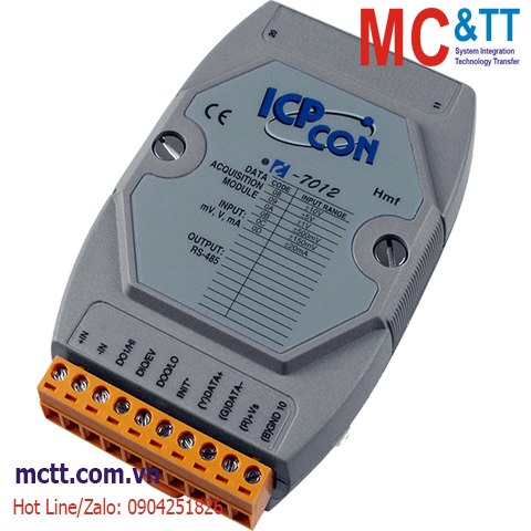 Module RS-485 DCON 1 kênh đầu vào tương tự AI+ 2 kênh DO + 1 kênh DI ICP DAS I-7012-G CR