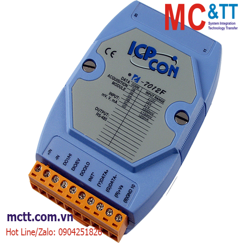 Module RS-485 DCON 1 kênh đầu vào tương tự AI+ 2 kênh DO + 1 kênh DI ICP DAS I-7012F CR