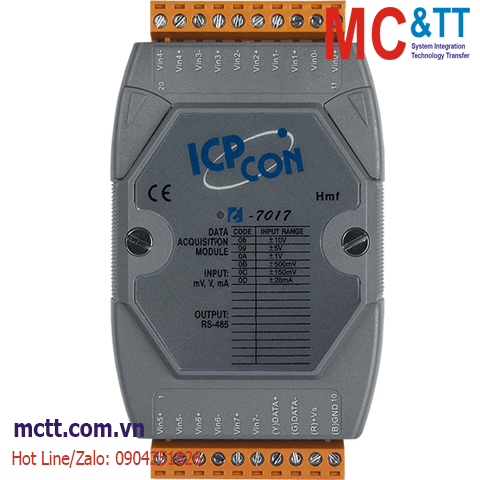 Module RS-485 DCON 8 kênh đầu vào tương tự AI ICP DAS I-7017-G CR