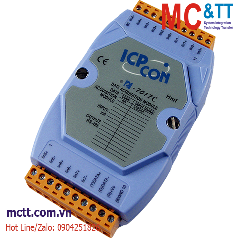 Module RS-485 DCON 8 kênh đầu vào tương tự AI (Dòng điện) ICP DAS I-7017C CR
