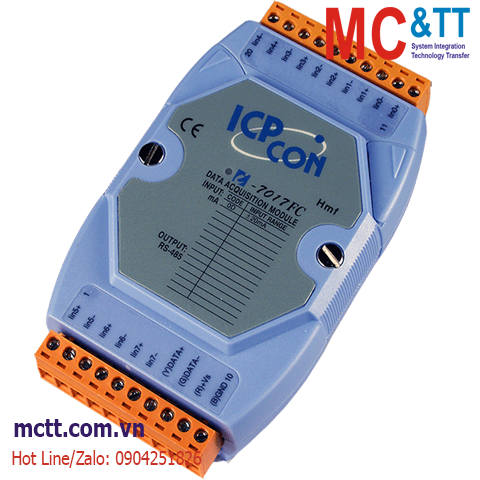 Module RS-485 DCON 8 kênh đầu vào tương tự AI (Dòng điện) ICP DAS I-7017FC CR