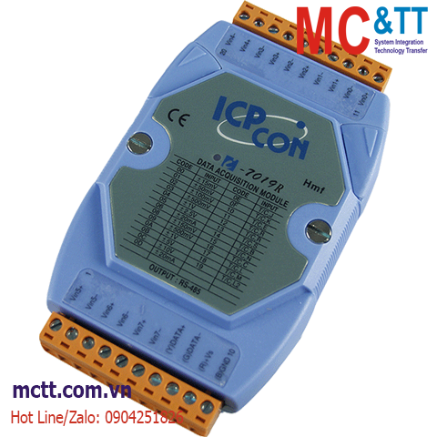 Module RS-485 DCON 8 kênh đầu vào tương tự AI (Cặp nhiệt, Thermocouple) ICP DAS I-7019R CR