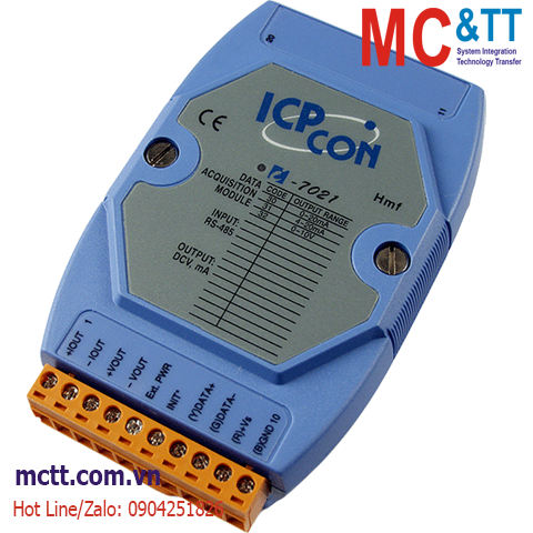Module RS-485 DCON 1 kênh đầu ra tương tự AO ICP DAS I-7021 CR