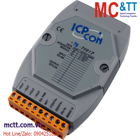 Module RS-485 DCON 1 kênh đầu ra tương tự AO ICP DAS I-7021P-G CR
