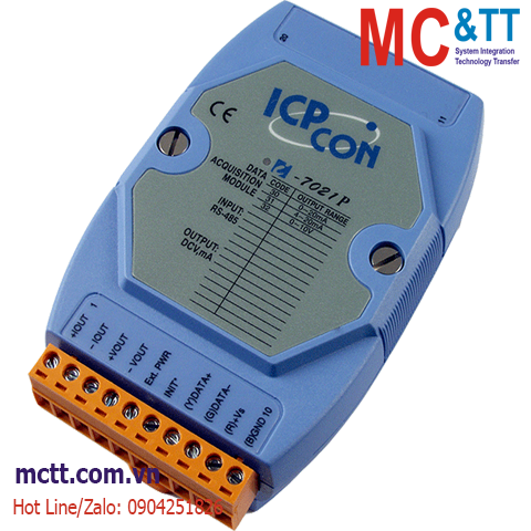 Module RS-485 DCON 1 kênh đầu ra tương tự AO ICP DAS I-7021P CR