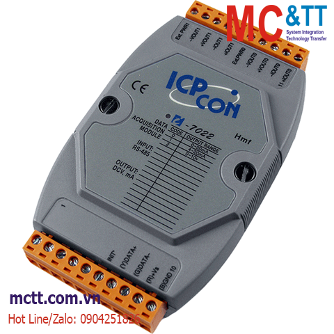Module RS-485 DCON 2 kênh đầu ra tương tự AO ICP DAS I-7022-G CR