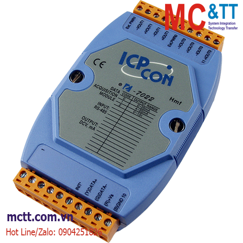 Module RS-485 DCON 2 kênh đầu ra tương tự AO ICP DAS I-7022 CR