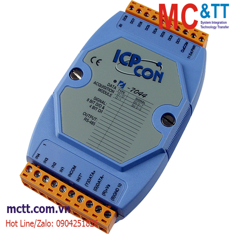 Module RS-485 DCON 4 kênh đầu vào số DI + 8 kênh đầu ra số DO ICP DAS I-7044 CR