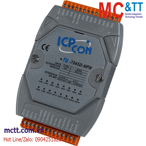 Module RS-485 DCON 16 kênh đầu ra số DO ICP DAS I-7045D-NPN-G CR