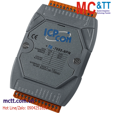 Module RS-485 DCON 8 kênh đầu vào số DI + 8 kênh đầu ra số DO ICP DAS I-7055-NPN-G CR