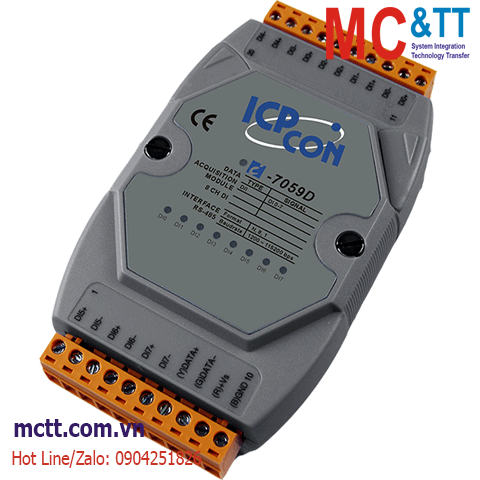 Module RS-485 DCON 8 kênh đầu vào số DI AC/DC ICP DAS I-7059D-G CR