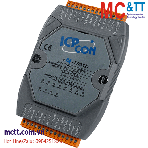 Module RS-485 DCON 12 kênh đầu ra Relay ICP DAS I-7061D-G CR