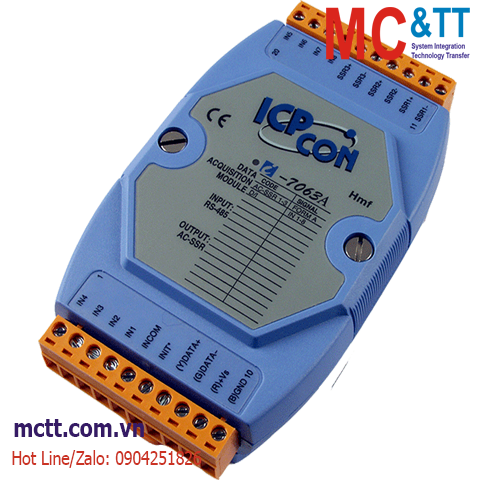 Module RS-485 DCON 3 kênh đầu ra AC SSR + 8 kênh đầu vào số DI ICP DAS I-7063A CR
