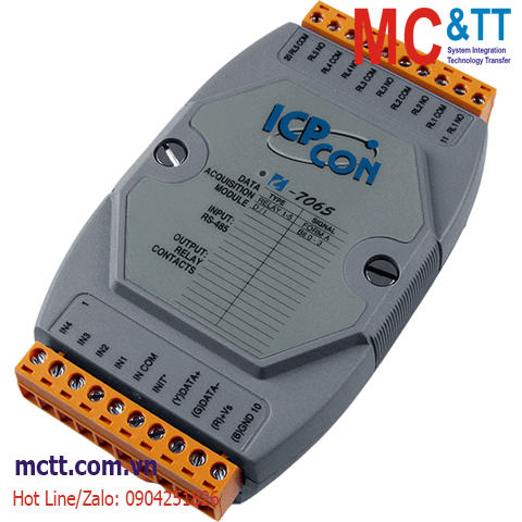 Module RS-485 DCON 5 kênh đầu ra Relay + 4 kênh đầu vào số DI ICP DAS I-7065-G CR