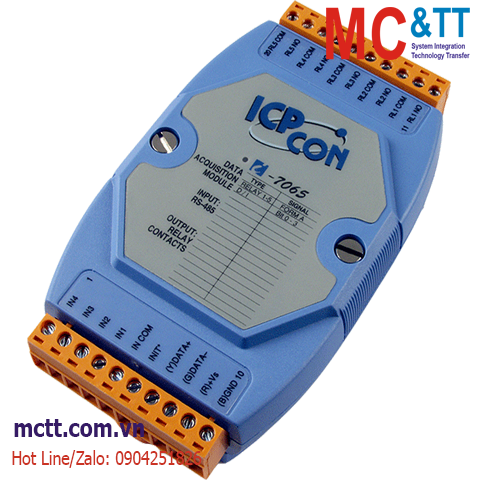 Module RS-485 DCON 5 kênh đầu ra Relay + 4 kênh đầu vào số DI ICP DAS I-7065 CR