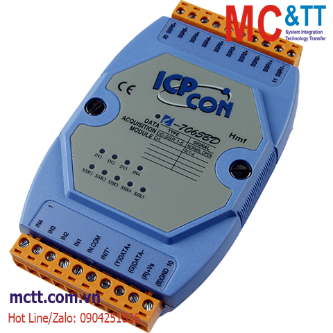 Module RS-485 DCON 5 kênh đầu ra DC SSR + 4 kênh đầu vào số DI ICP DAS I-7065BD CR