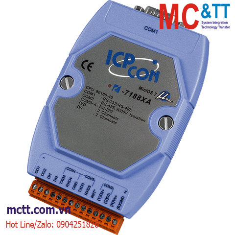 Bộ lập trình nhúng MiniOS7 PAC với CPU 80188-40 ICP DAS I-7188XA CR