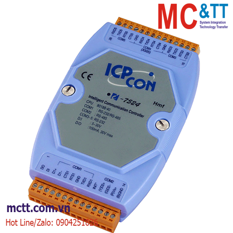 Bộ chuyển đổi RS-485 sang 4 cổng RS-232/485 + 1xDI + 1xDO ICP DAS I-7524 CR