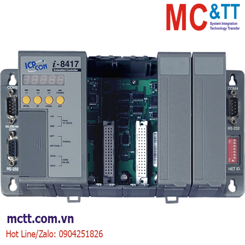 Bộ lập trình nhúng ISaGRAF PAC CPU 80188-40 + MiniOS7 + 4 khe cắm module I/O ICP DAS I-8417-G CR