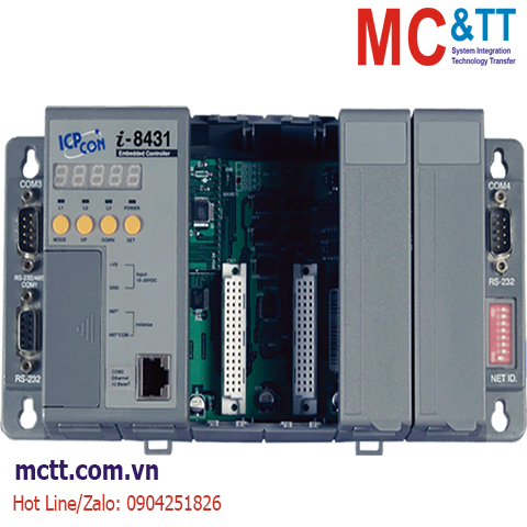 Bộ lập trình nhúng MiniOS7 PAC với CPU 80188-40 + 4 khe cắm module I/O ICP DAS I-8431-G CR