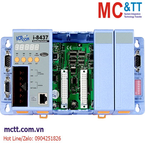 Bộ lập trình nhúng ISaGRAF PAC CPU 80186-80 + MiniOS7 + 4 khe cắm module I/O ICP DAS I-8437-80 CR