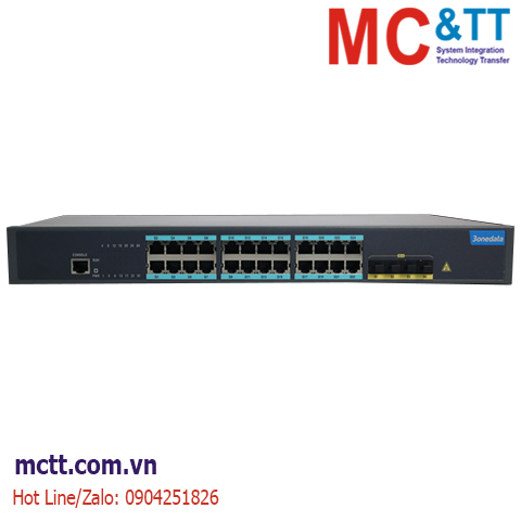 Switch quản lý Layer 3 với 24 cổng Gigabit Ethernet + 4 cổng 10G SFP+ 3Onedata ICS5000-C24GT4XS