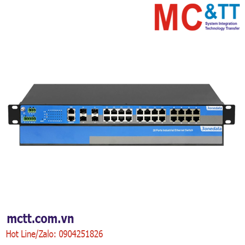 Switch công nghiệp quản lý Layer 3 với 24 cổng Gigabit Ethernet + 4 cổng 10Gb SFP+ 3Onedata ICS5400SL-24GT4XS-2LV