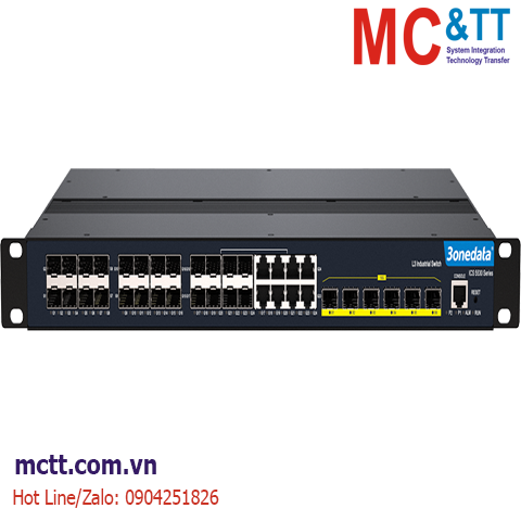 Switch công nghiệp quản lý Layer 3 với 8 cổng Gigabit Combo + 6 cổng 10Gb SFP + 16 cổng Gigabit SFP 3Onedata ICS5530-16GS8GC6XS-2P220