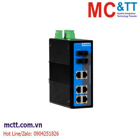 Switch công nghiệp 6 cổng Ethernet + 2 cổng quang 3Onedata IES318-6T2F-2P48