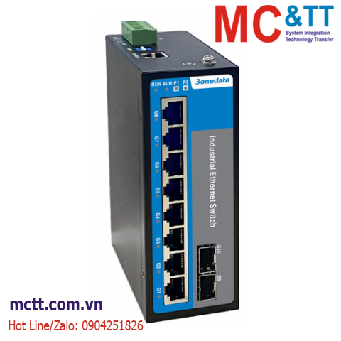 Switch công nghiệp quản lý 8 cổng Gigabit PoE + 2 cổng 2.5G SFP 3Onedata IES6000-8GP2HS-2P24-120W