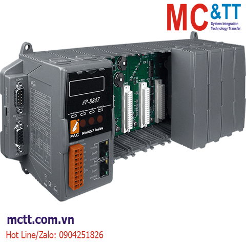 Bộ lập trình nhúng ISaGRAF PAC CPU 80186-80 + MiniOS7 + 8 khe cắm module I/O ICP DAS iP-8847 CR