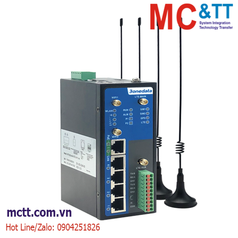 Router công nghiệp 4G + Wi-Fi + Dual SIM 3onedata IRT5300-AW-5T2D