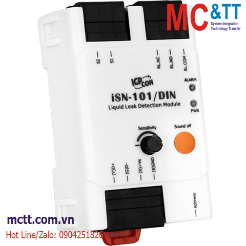 Module phát hiện dò rỉ chất lỏng đầu ra cảnh báo RS-485 Modbus RTU ICP DAS iSN-101/DIN CR