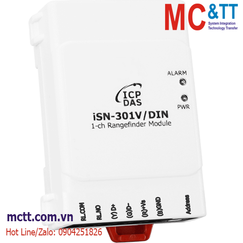 Module đo khoảng cách 5 cm - 4 m RS-485 Modbus RTU ICP DAS iSN-301V/DIN CR