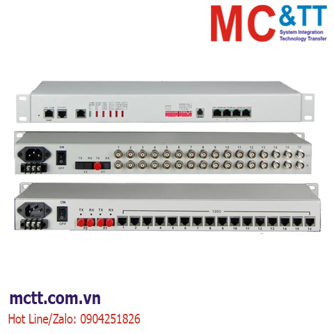 Bộ chuyển đổi 4 cổng Gigabit Ethernet + 16 cổng E1 sang quang JHA Tech JHA-CPE16G4