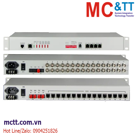 Bộ chuyển đổi 4 cổng Ethernet + 16 cổng E1 sang quang JHA Tech JHA-CPE16WF4