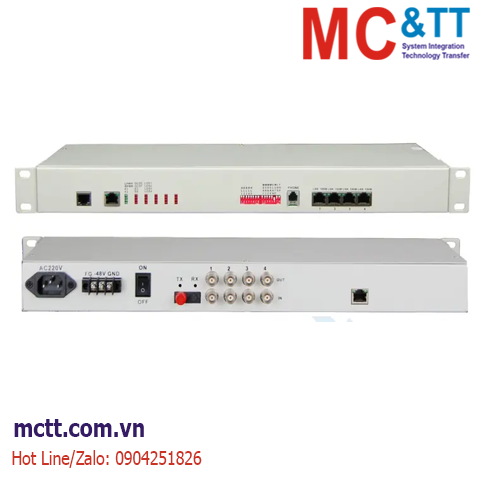 Bộ chuyển đổi 4 cổng Ethernet + 4 cổng E1 sang quang JHA Tech JHA-CPE4F4