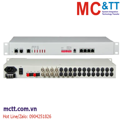 Bộ chuyển đổi 4 cổng Ethernet + 4 cổng E1 sang quang JHA Tech JHA-CPE4WF4