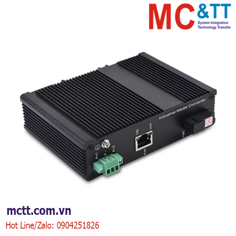 Bộ chuyển đổi quang điện công nghiệp 1 cổng Gigabit PoE sang quang (Dual Fiber, Single Mode, SC, 20KM) JHA Tech JHA-IG11-SC20HP