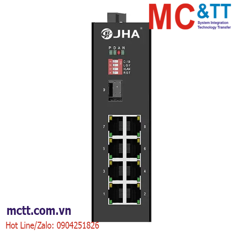 Switch công nghiệp 8 cổng PoE + 1 cổng Gigabit SFP JHA Tech JHA-IGS10F08P