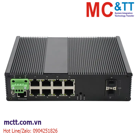 Switch công nghiệp quản lý 8 cổng Gigabit PoE + 2 cổng 1G/10G SFP JHA Tech JHA-MIWS2G08HP