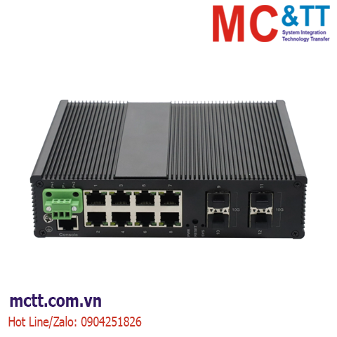 Switch công nghiệp quản lý 8 cổng Gigabit PoE + 4 cổng 10G SFP+ JHA Tech JHA-MIWS4G08HP