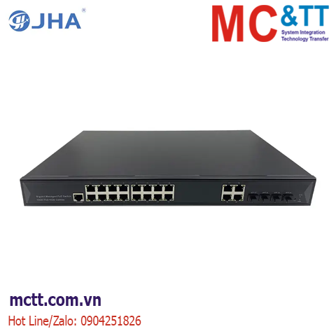 Switch quản lý 16 cổng Gigabit PoE + 4 cổng Gigabit Combo JHA Tech JHA-MPGS416NCJ