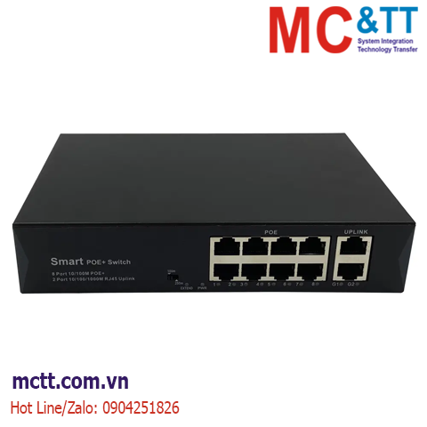 Switch 8 cổng PoE + 2 cổng Gigabit Ethernet JHA Tech JHA-P30208CBMHGW