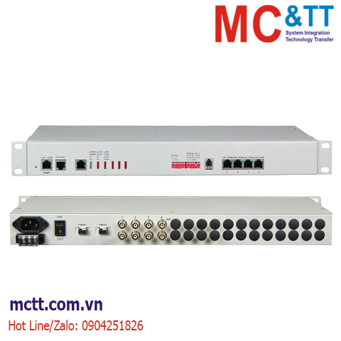 Bộ chuyển đổi 4 cổng Gigabit Ethernet + 4 cổng E1 sang quang JHA Tech JHA-PD2PE2G4