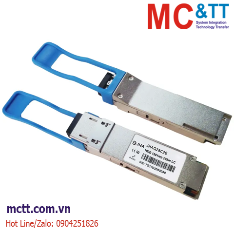 Module quang công nghiệp 100Gb/s QSFP28, Single Mode, Duplex LC, 20KM JHA Tech JHA-Q28C20