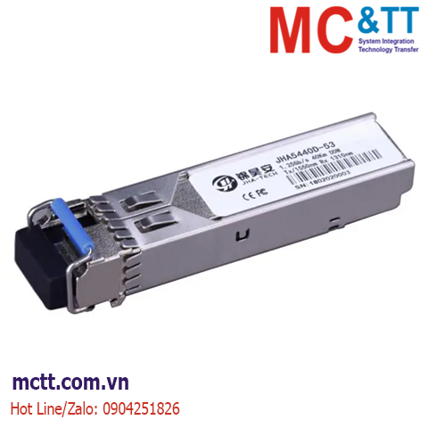 Module quang SFP công nghiệp 1.25Gb/s, Single-mode, 1550nm Tx/1310nm Rx, Single Fiber, 40Km JHA Tech JHA5440D-53